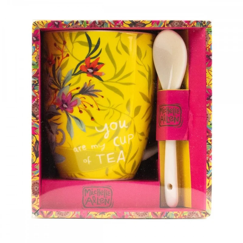Enesco Tazza da Tè con Cucchiaio in Ceramica
