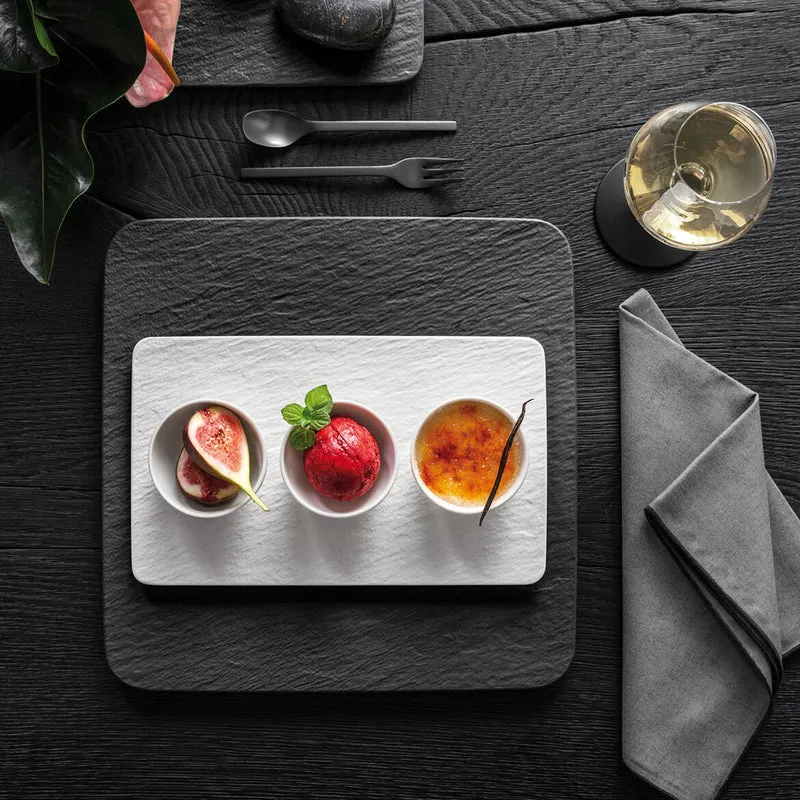 Villeroy & Boch Manufacture Rock Blanc Set di 4 Coppette per Salse in Porcellana