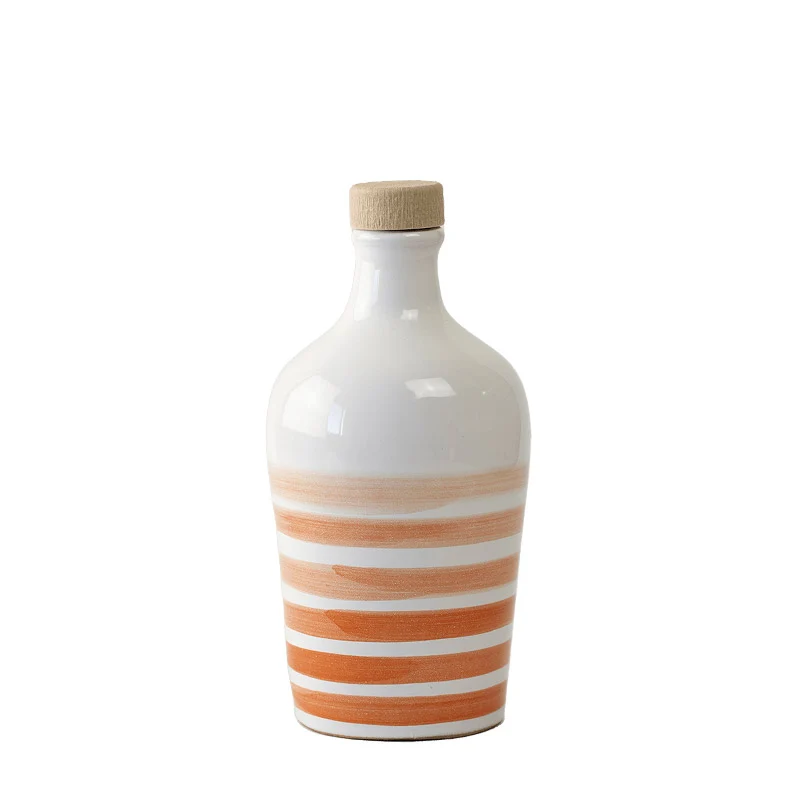 Frantoio Paparella Orizzonte Olio Extra Vergine di Oliva 250 ml con Piattino Arancione