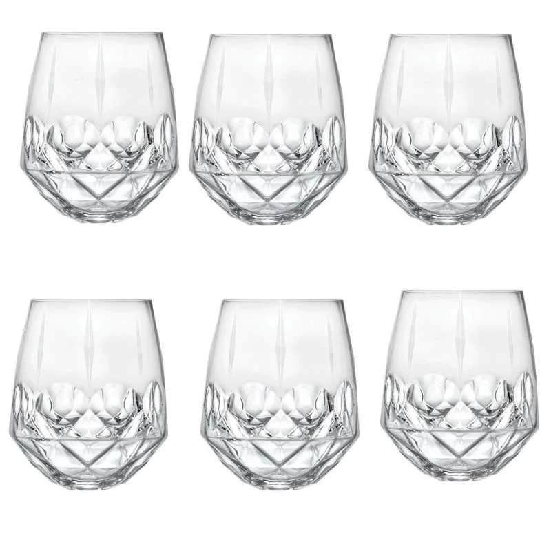 Feeling Servizio 6 Bicchieri Hermes in Vetro Cristallino 38 cl