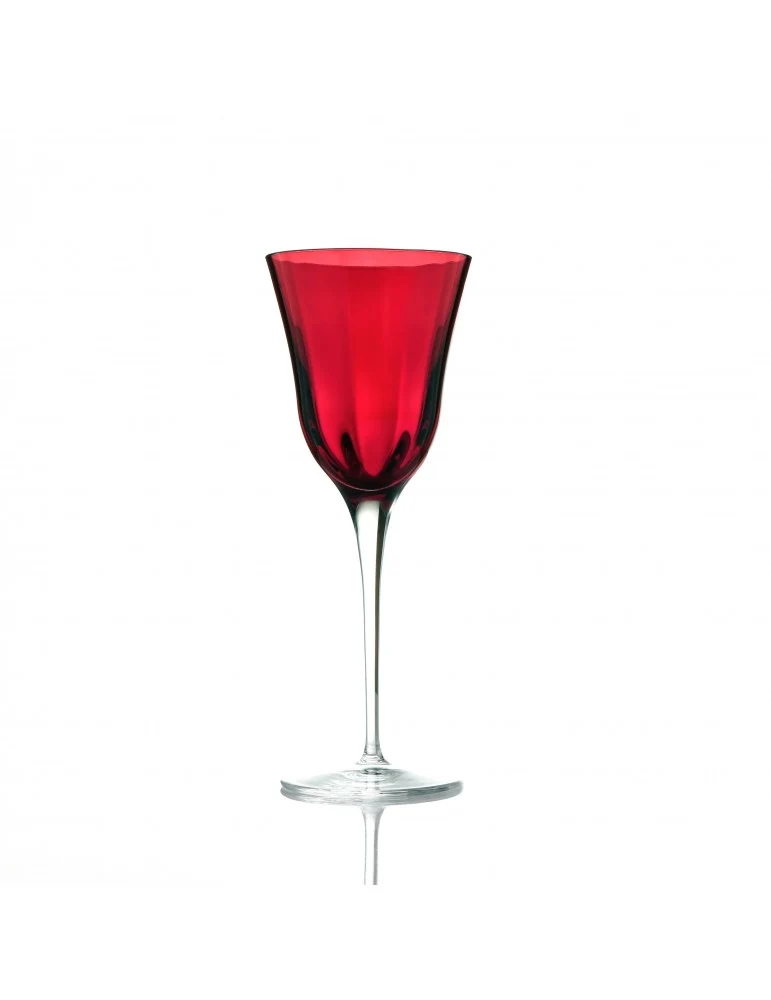 Feeling Set 18 Pezzi Vino Acqua & Flute Julia Ottico in Vetro Cristallino Rosso