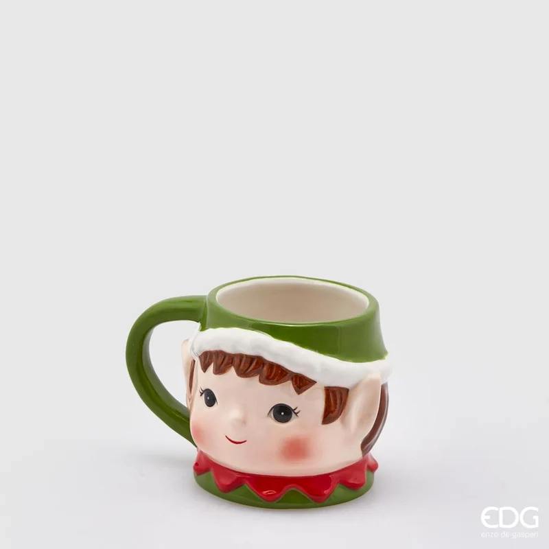 EDG Enzo De Gasperi Tazza Natalizia Elfo H9 cm