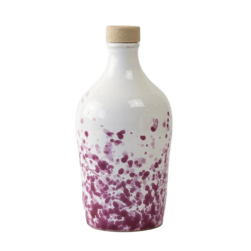 Frantoio Paparella Galassia Olio Extra Vergine di Oliva 500 ml con Piattino Magenta