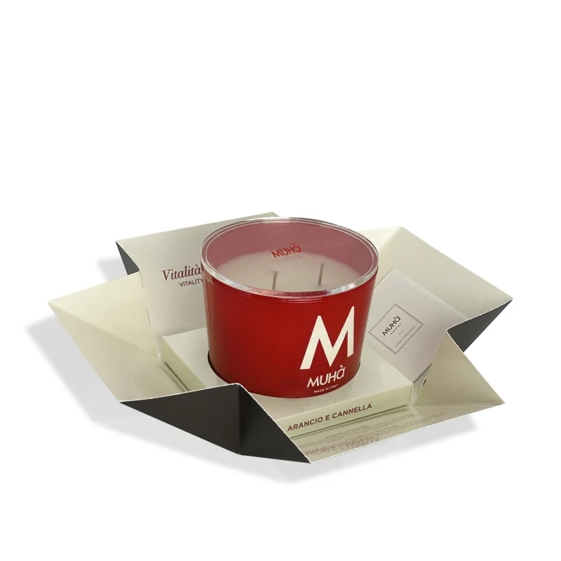 Muhà Candela in Vetro 270g Arancio e Cannella