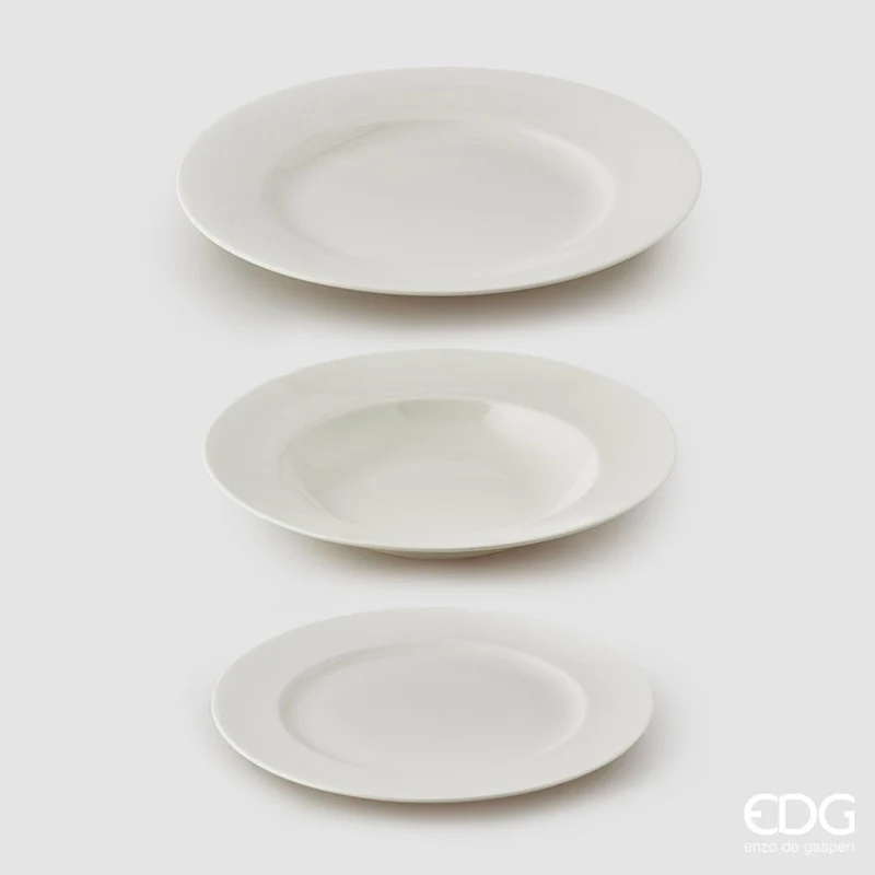 EDG Enzo De Gasperi Servizio Tavola Clara 18 Pezzi in Porcellana New Bone China