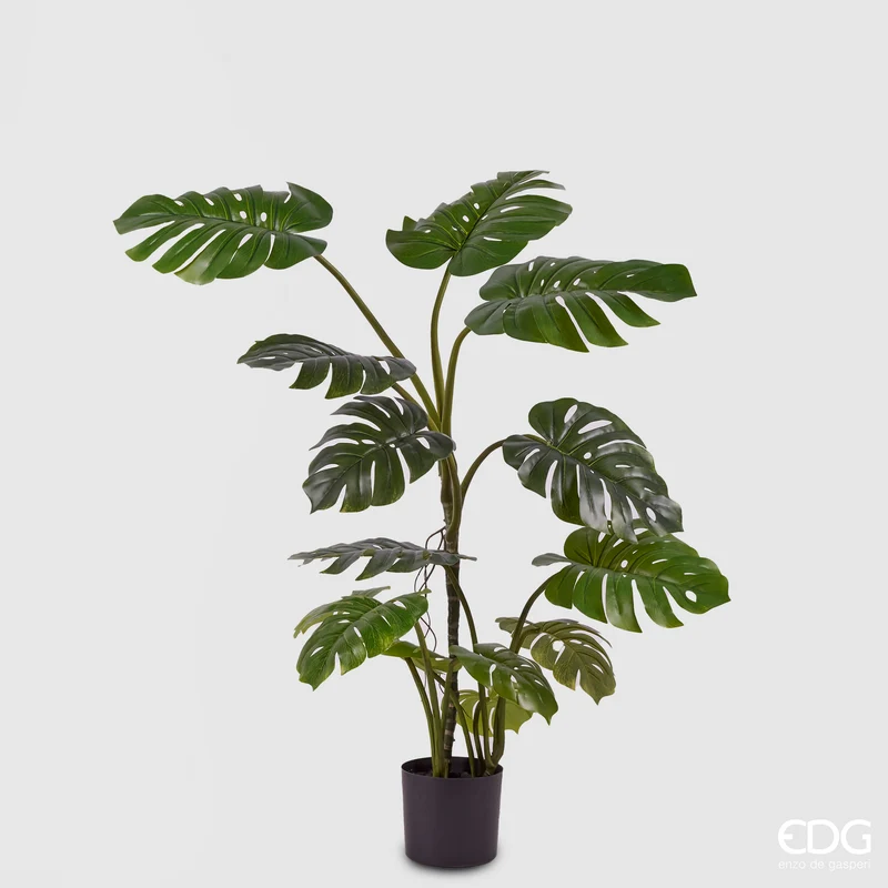 EDG Enzo De Gasperi Pianta Artificiale Monstera con Vaso H130 cm