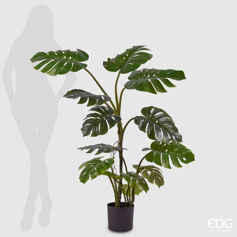 EDG Enzo De Gasperi Pianta Artificiale Monstera con Vaso H130 cm