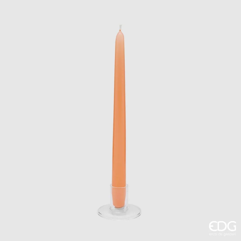 EDG Enzo De Gasperi Set 10 Candele Stelo Cono H28 cm Salmone