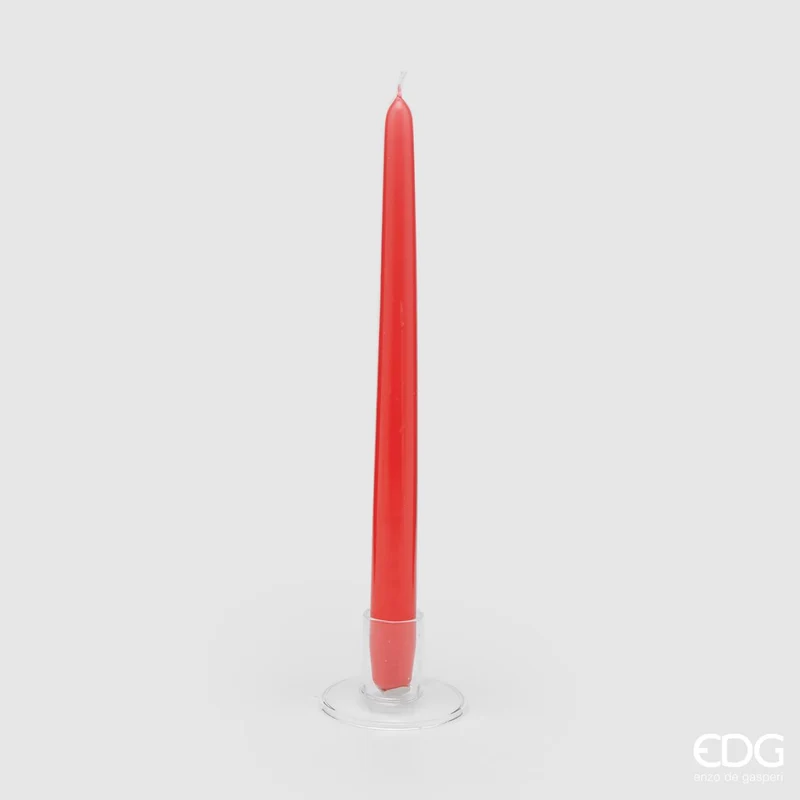 EDG Enzo De Gasperi Set 10 Candele Stelo Cono H28 cm Rosso