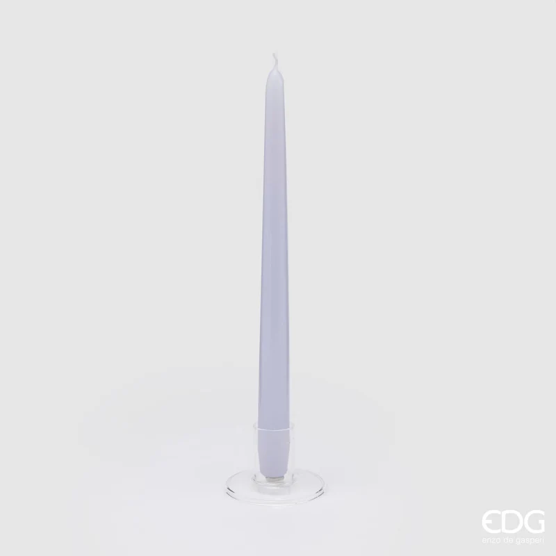 EDG Enzo De Gasperi Set 10 Candele Stelo Cono H28 cm Bianco Ghiaccio