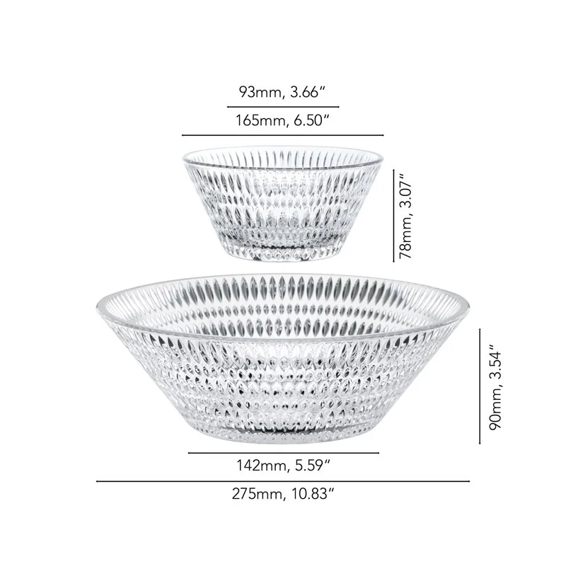 Nachtmann Ethno Set 3 Ciotole in Vetro Cristallo D27 D17 cm