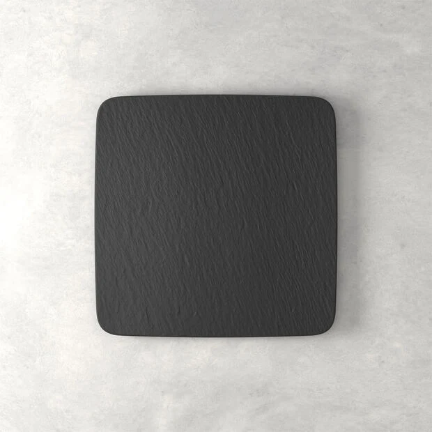 Villeroy & Boch Manufacture Rock Set 6 Piatti Gourmet Quadrati in Porcellana 32x32 cm Nero