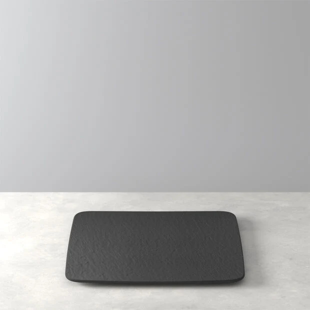 Villeroy & Boch Manufacture Rock Set 6 Piatti Gourmet Quadrati in Porcellana 32x32 cm Nero