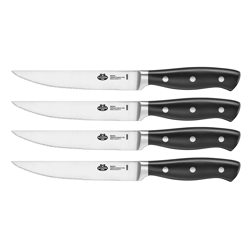 Ballarini Set 4 coltelli bistecca acciaio inox Lama Seghettata 16 cm