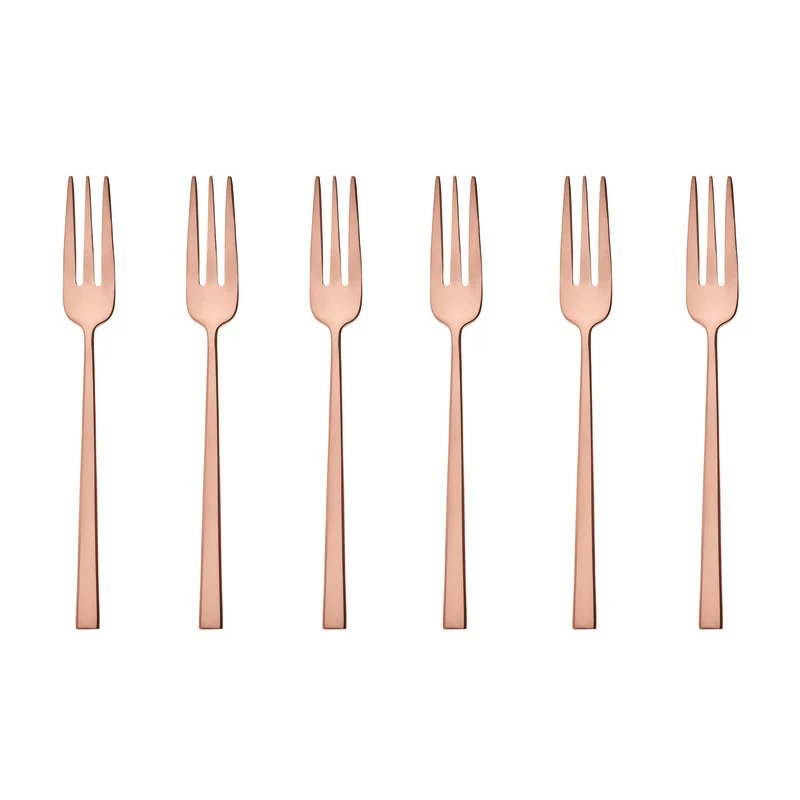 Sambonet Set 6 Forchettine Forchette Dolce Rock Pvd Copper