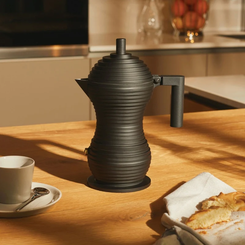 Alessi Caffettiera Pulcina Acciaio Nero 6 Tazze