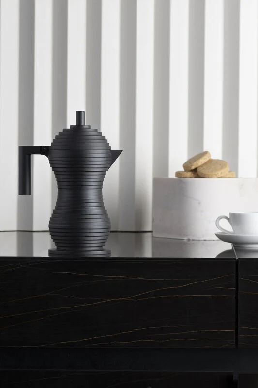 Alessi Caffettiera Pulcina Acciaio Nero 6 Tazze