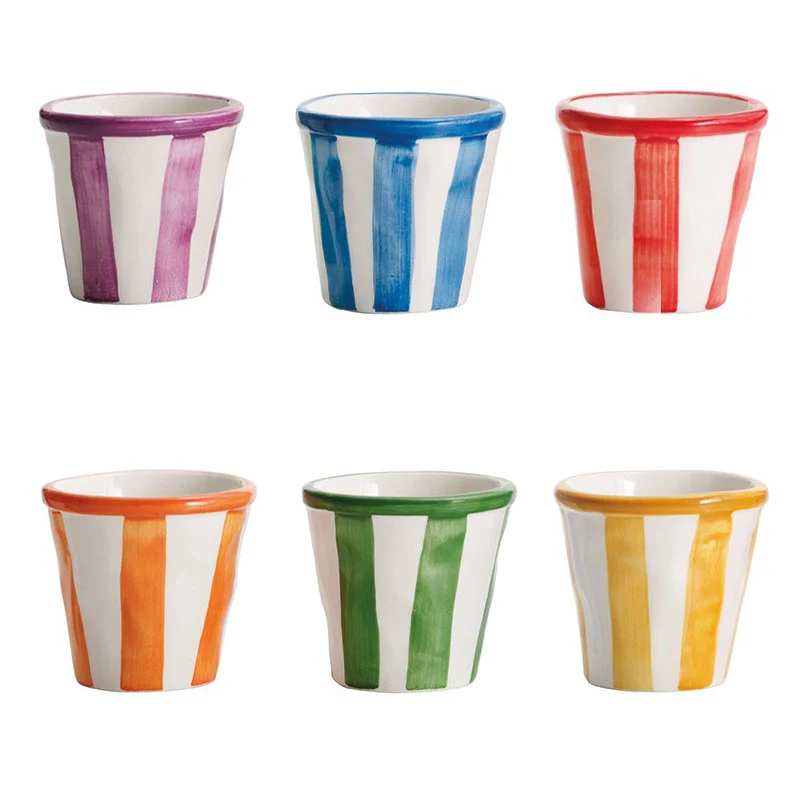 Zafferano Set 6 bicchierini da caffè Righe Multicolor