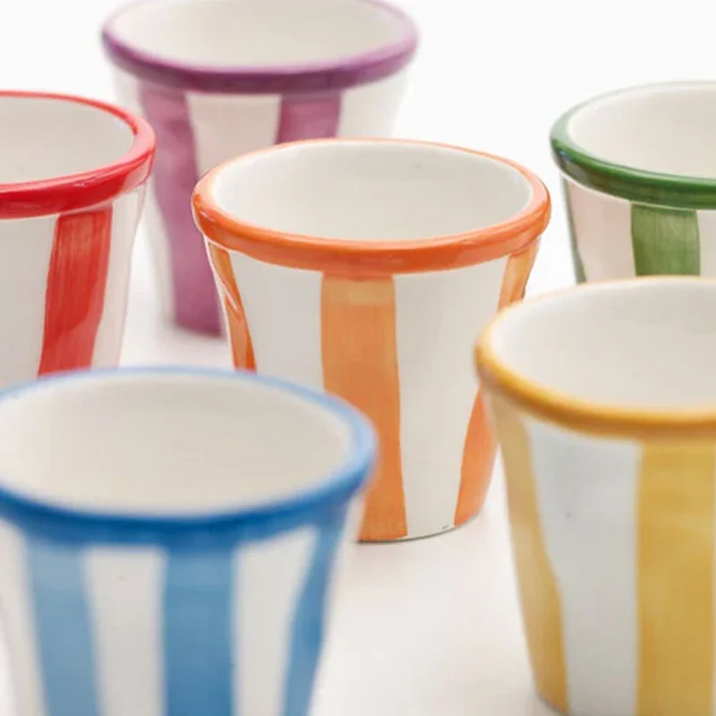 Zafferano Set 6 bicchierini da caffè Righe Multicolor