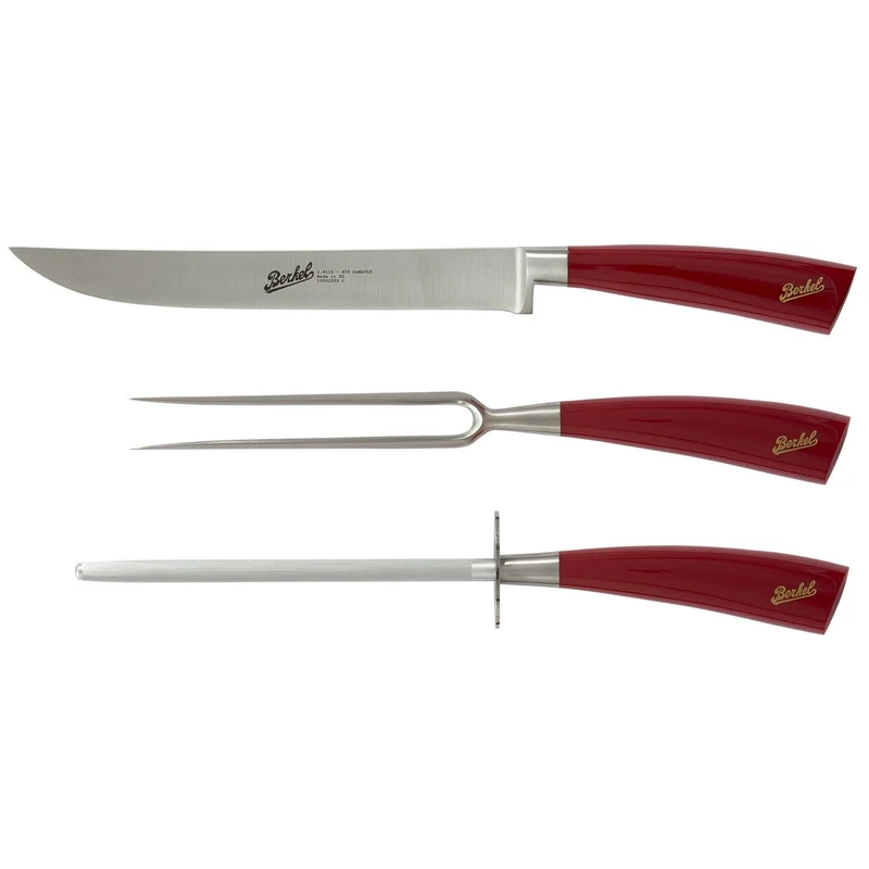 Berkel Set 3 Coltelli Arrosto Elegance Rosso