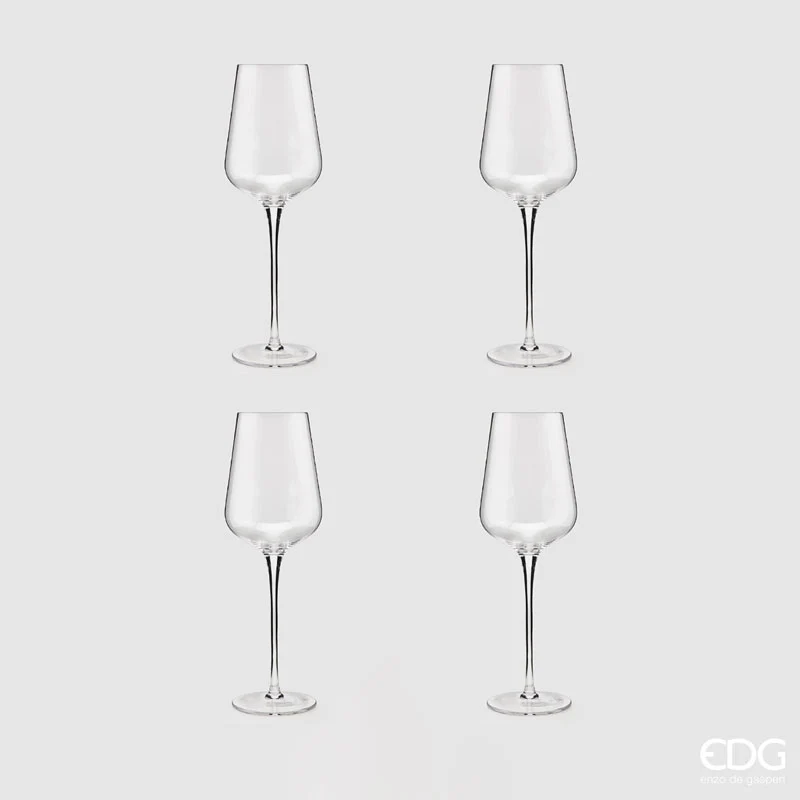 EDG Enzo De Gasperi Set 4 Calici Vino in Vetro H27,5 cm