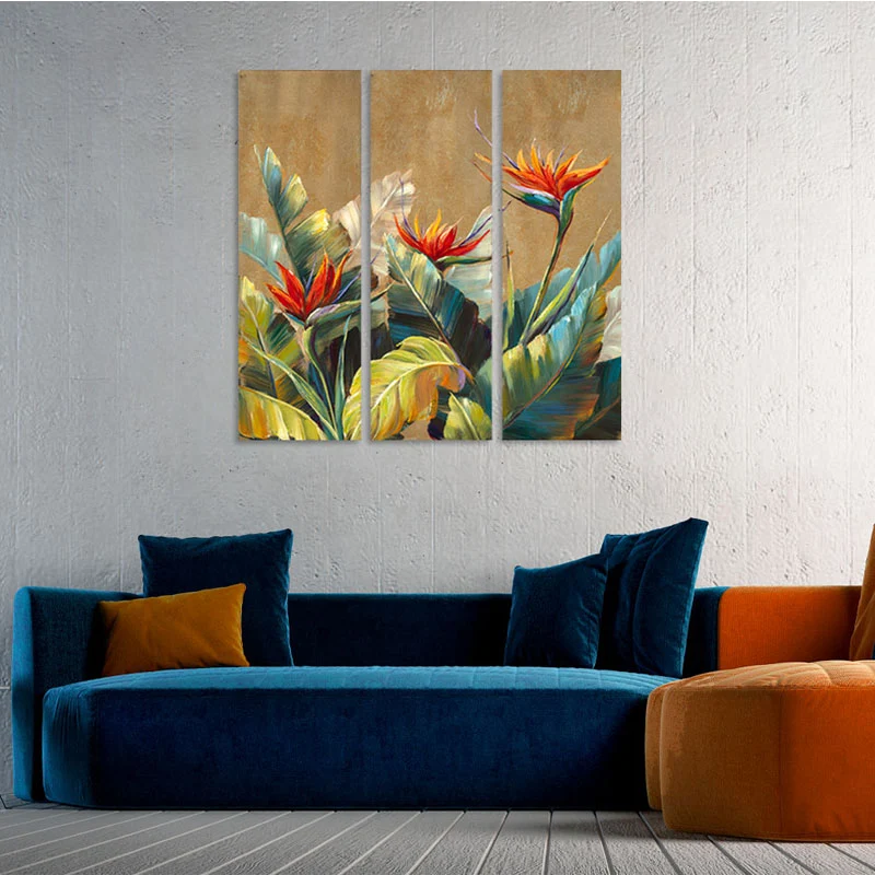 Agave Quadro Sterlizie Set 3 Pezzi 40x120 cm