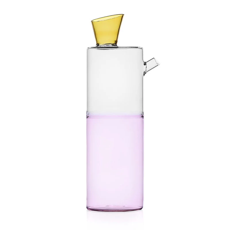 Ichendorf Milano Bottiglia Travasi Ambra Clear Rosa H 30cm