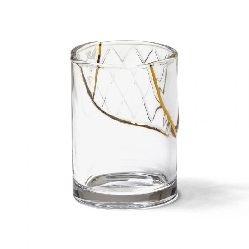 Seletti Bicchiere Acqua Kintsugi in Vetro H10,5 D7,6 cm