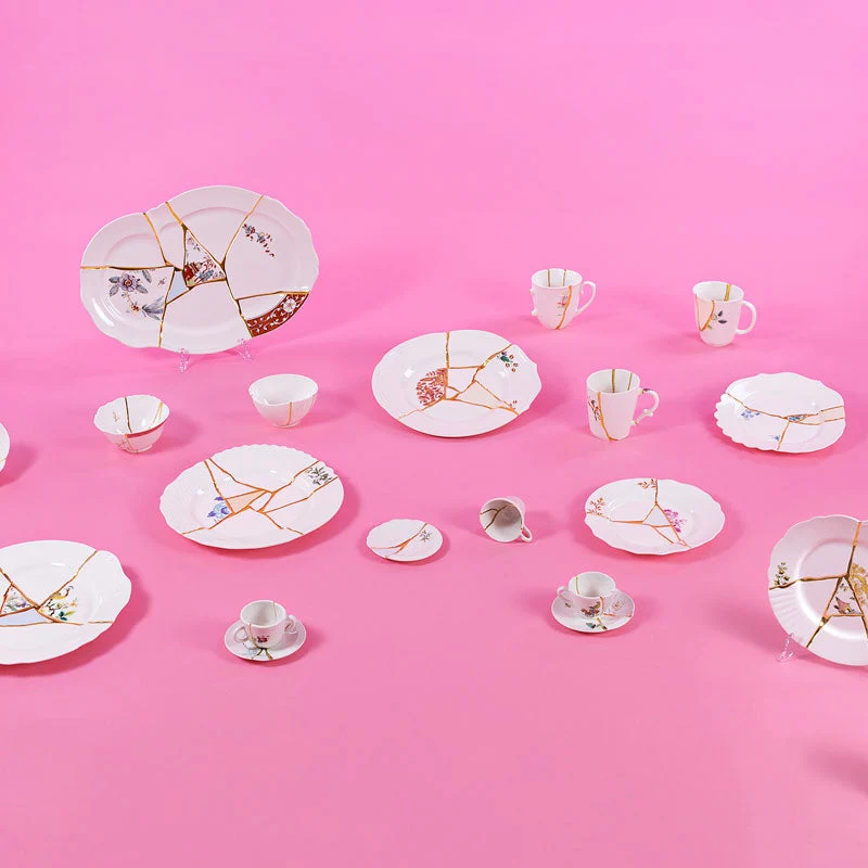 Seletti Piatto da Dessert Kintsugi in Porcellana D21 cm