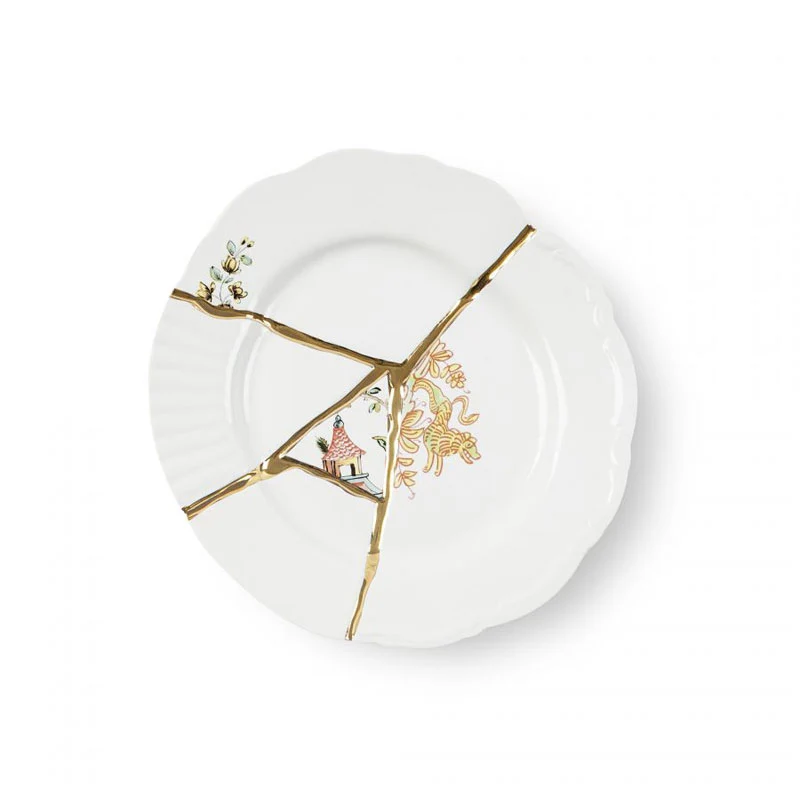 Seletti Piatto da Dessert Kintsugi in Porcellana D21 cm