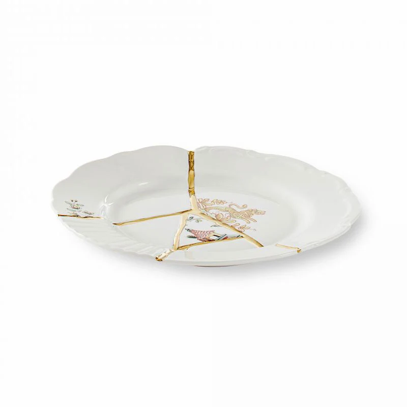 Seletti Piatto da Dessert Kintsugi in Porcellana D21 cm