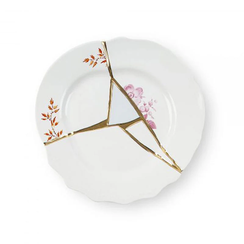 Seletti Piatto da Dessert Kintsugi in Porcellana D21 cm