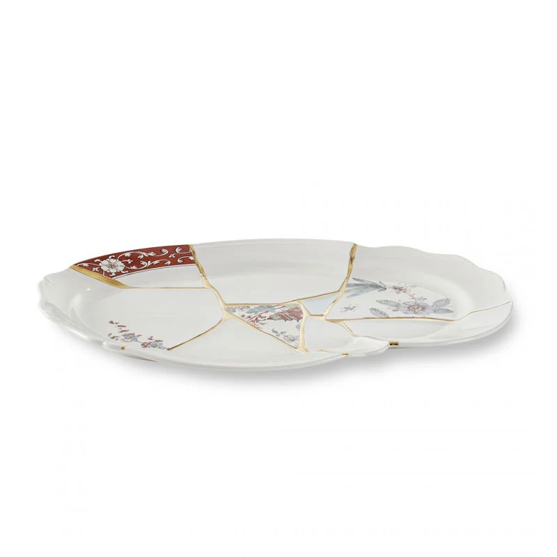 Seletti Vassoio Kintsugi in Porcellana 42,5 cm