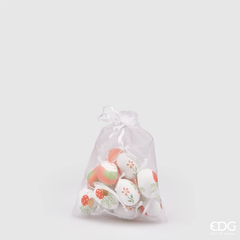 EDG Enzo De Gasperi Decorazione Uovo Chioccia Set 12 Pezzi H4 cm Salmone