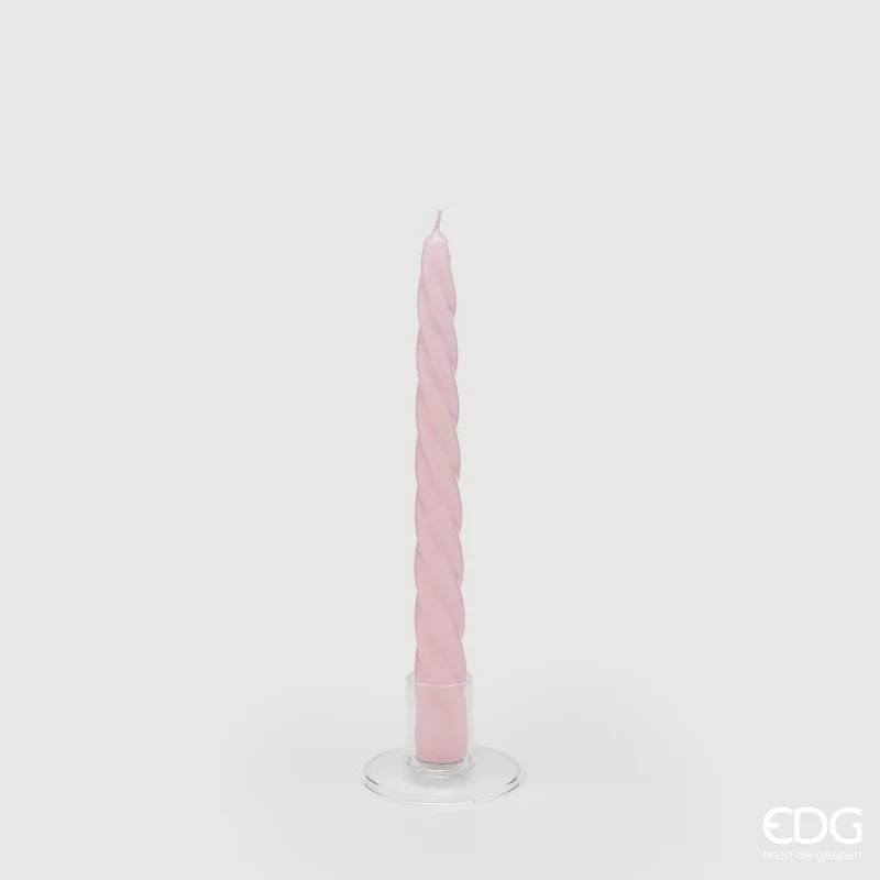 EDG Enzo De Gasperi Set 10 Candele Stelo Twist H23 cm Rosa