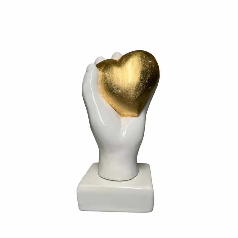 Amage Mano Cuore Oro in Ceramica H20 cm