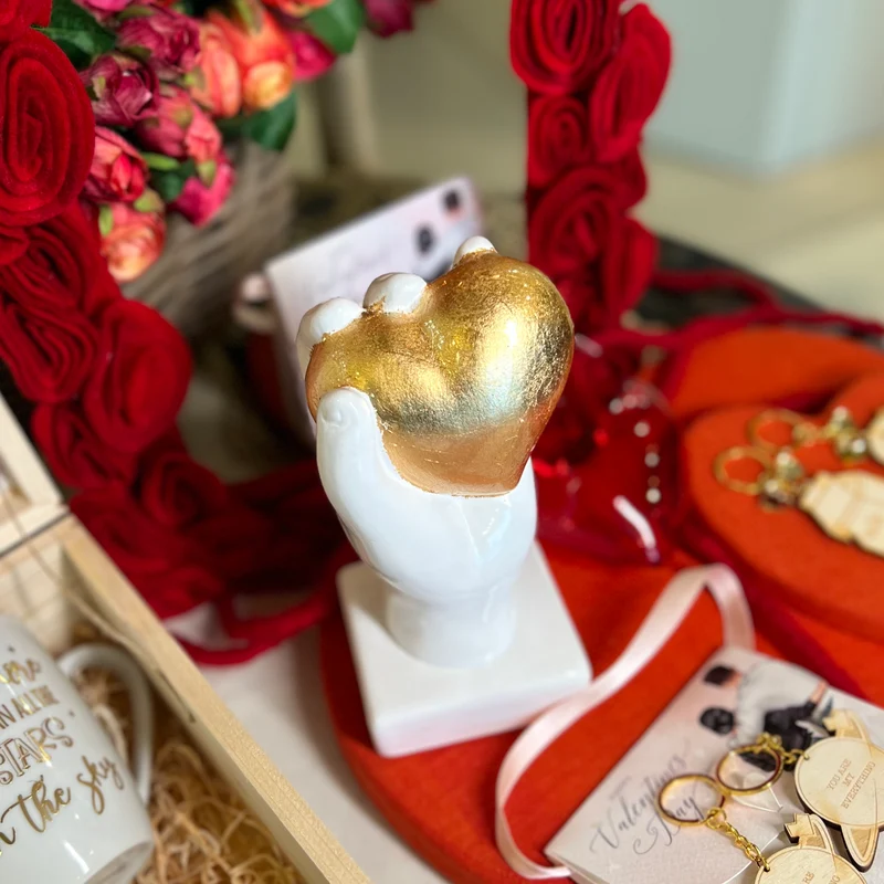 Amage Mano Cuore Oro in Ceramica H20 cm