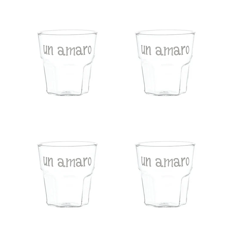 Simple Day Set 4 bicchierini liquore Un Amaro in vetro