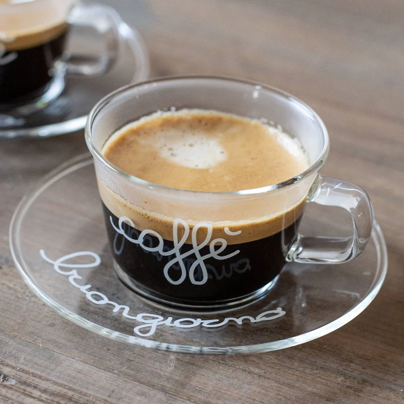 Simple Day Set 2 Tazzine Caffè con Piattino Buongiorno 100 ml