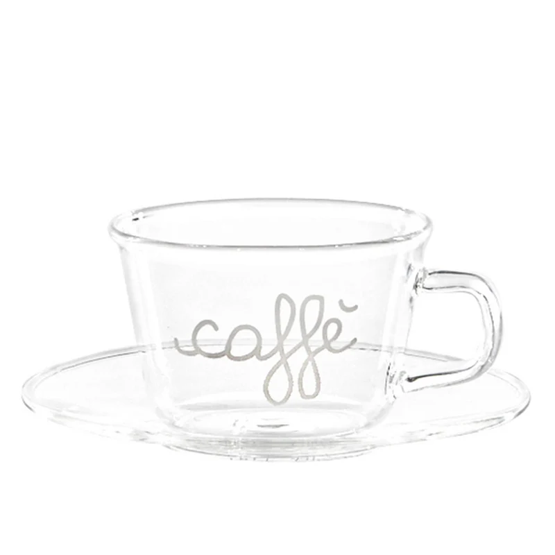 Simple Day Set 2 Tazzine Caffè con Piattino Buongiorno 100 ml