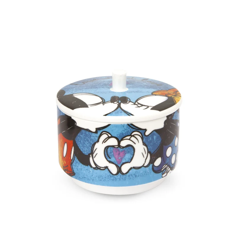 Egan Set 2 Mug Impilabili Mickey con 2 Tovagliette + Zuccheriera Blu