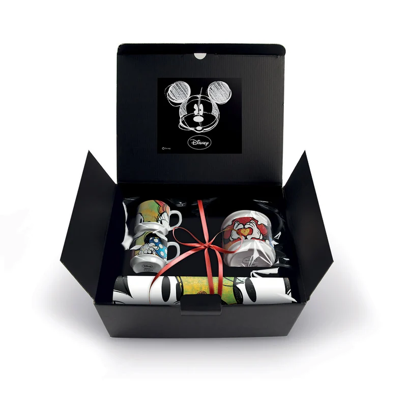 Egan Set 2 Mug Impilabili Mickey con 2 Tovagliette + Zuccheriera Verde