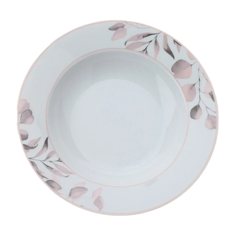 Hervit Set 2 Piatti Fondi in Porcellana D21,5 cm Rosa