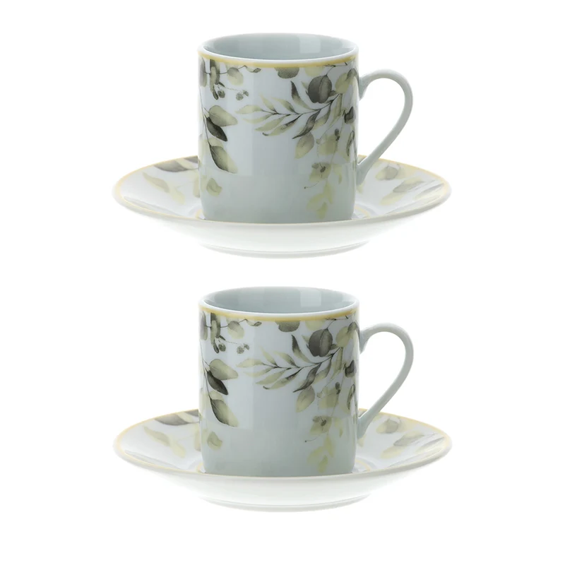 Hervit Set 2 Tazzine Caffè in Porcellana 9x5 cm
