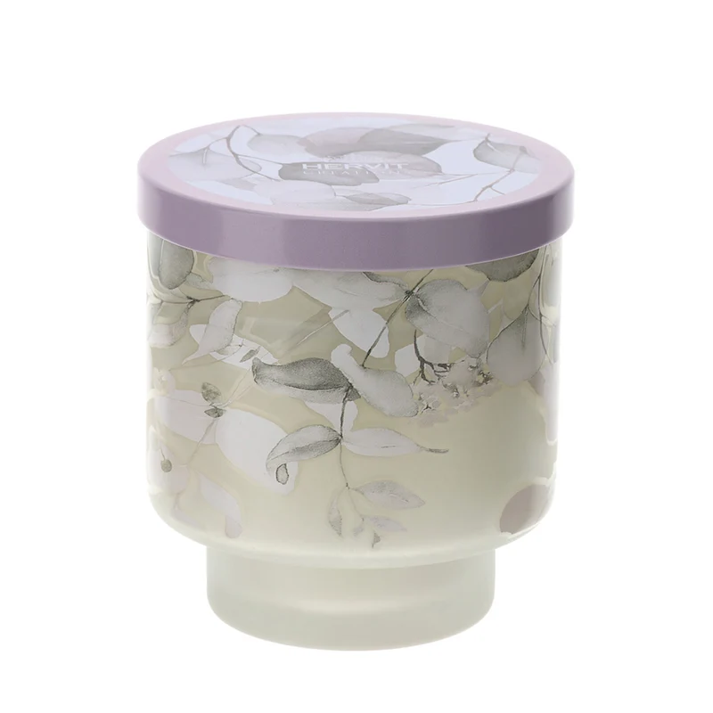 Hervit Candela Profumata Botanic in Vetro Rose & Wood D8 cm