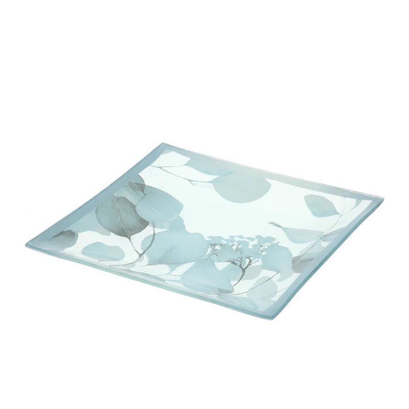 Hervit Piatto Botanic in Vetro 20x20 cm Blu