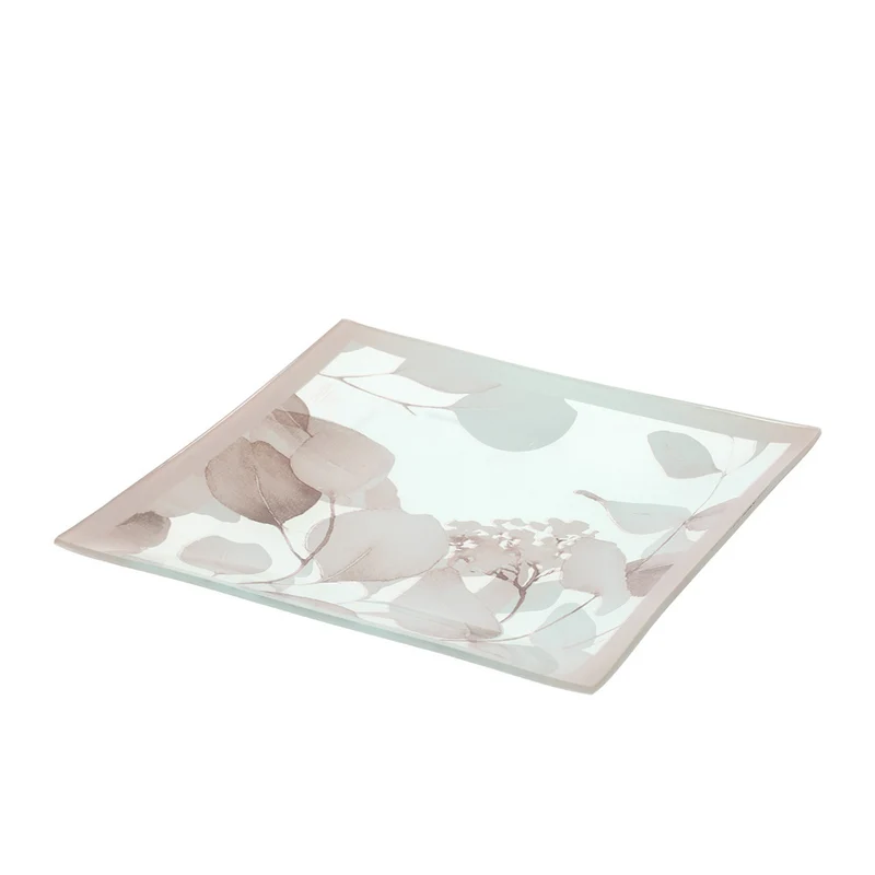 Hervit Piatto Botanic in Vetro 20x20 cm Rosa