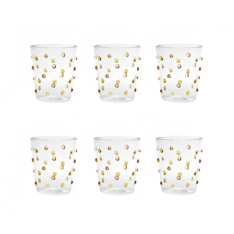Zafferano Set 6 Bicchieri Tumbler Party Giallo Oro 45 cl