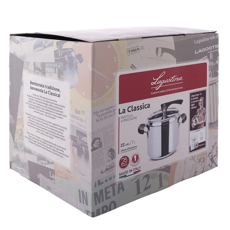 Lagostina Pentola a Pressione La Classica Lagofusion con cestello ed ecodose 7 Lt