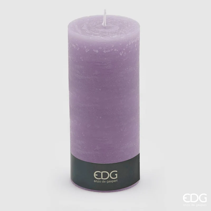 EDG Enzo De Gasperi Candela Rustica Moccolo Viola H25 cm